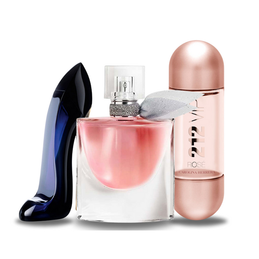 Zestaw promocyjny 3 perfum: Carolina Herrera GOOD GIRL, Lancôme LA VIE EST BELLE e Carolina Herrera 212 VIP ROSÉ 100ml