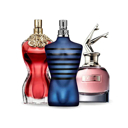 Zestaw promocyjny 3 perfum: LA BELLE, ULTRA MALE y Gaultier SCANDAL 100ml