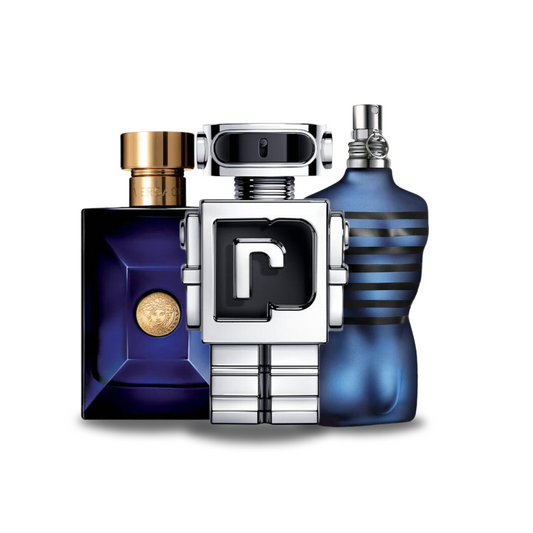 Zestaw promocyjny 3 perfum: Versace DYLAN BLUE, Paco Rabanne PHANTOM y Jean Paul Gaultier ULTRA MALE 100ml